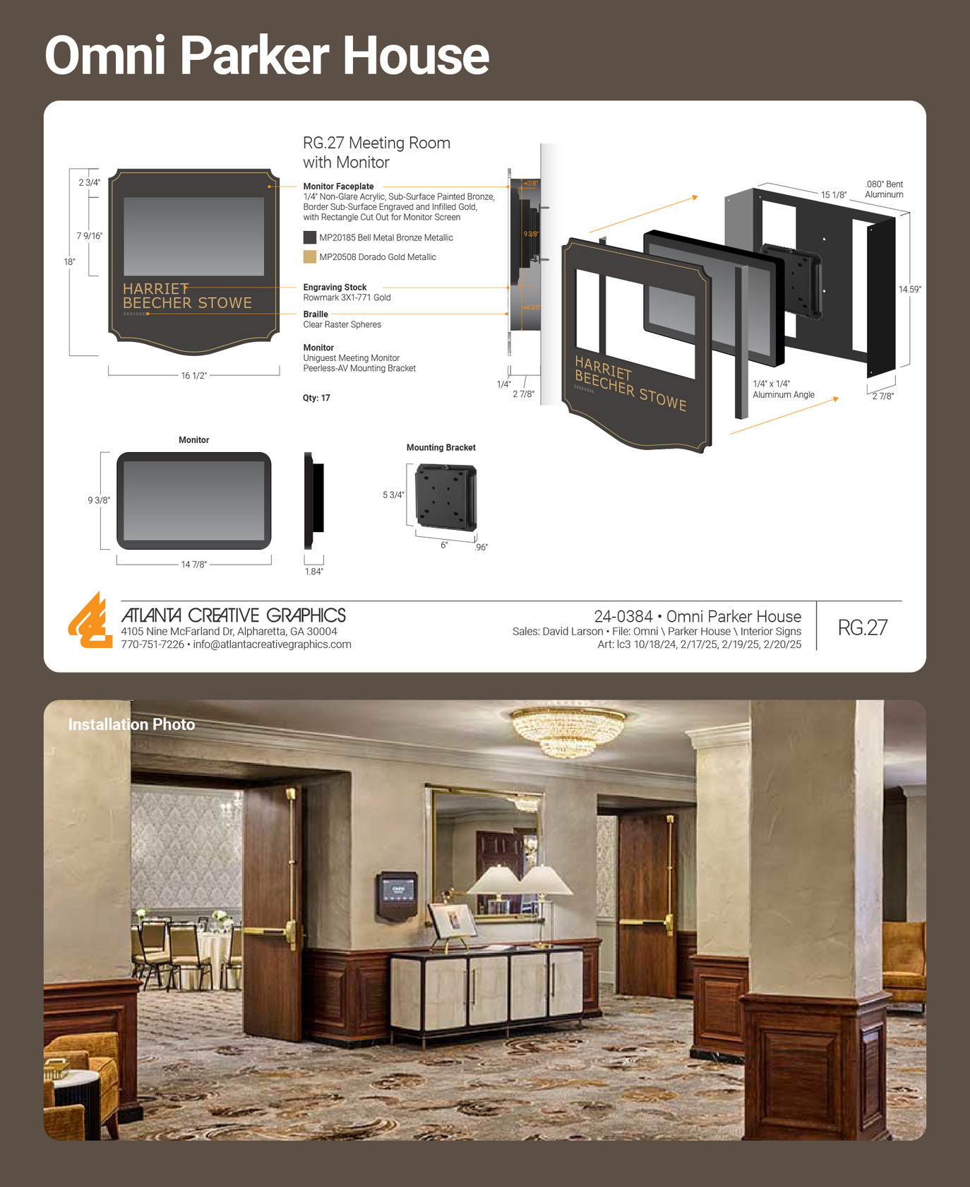 Omni Parker House Omni Parker House Meeting Room Monitor Surround