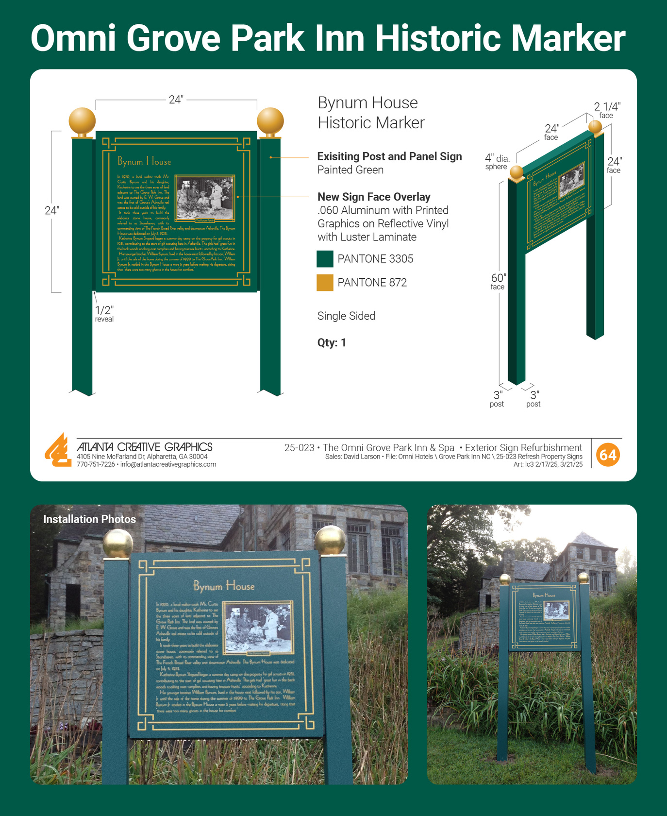 Omni Grove Park Inn Historic Marker Omni Grove Park Inn Bynum House Historic Marker Design and Photos